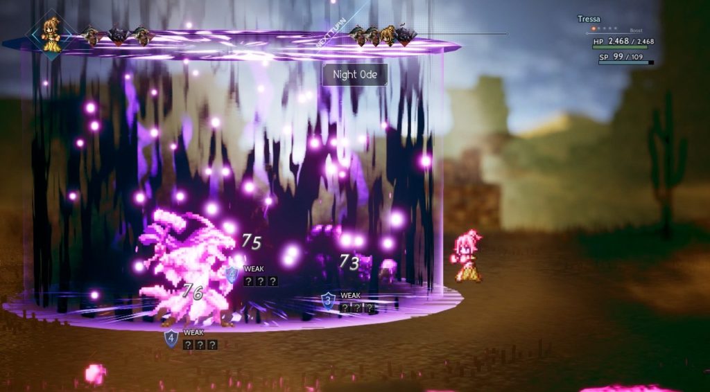 showing how little damage characters do in octopath traveler